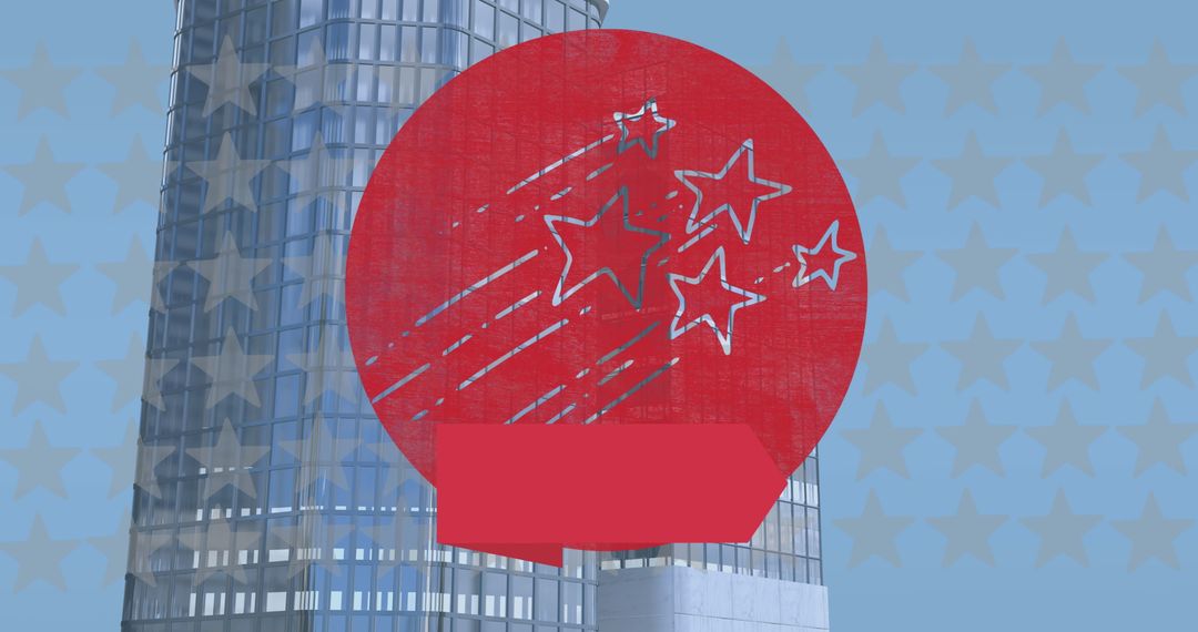 Futuristic Urban Architecture with Creative Art Overlay