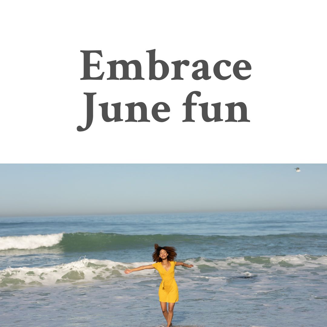 Joyful Woman Enjoying the Ocean During Summer Vacation