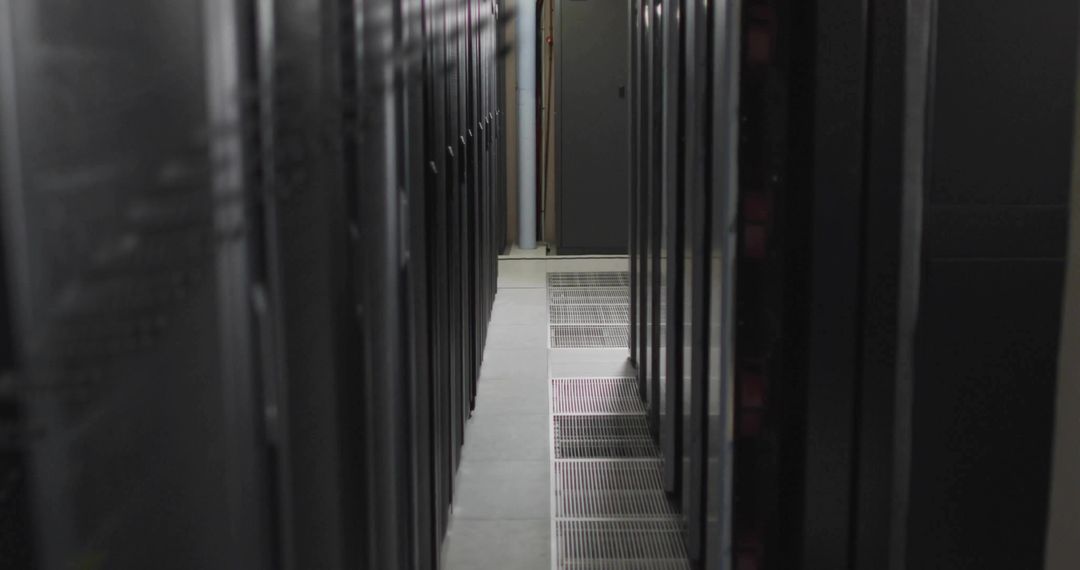 Detailed View of a Modern Data Center Aisle