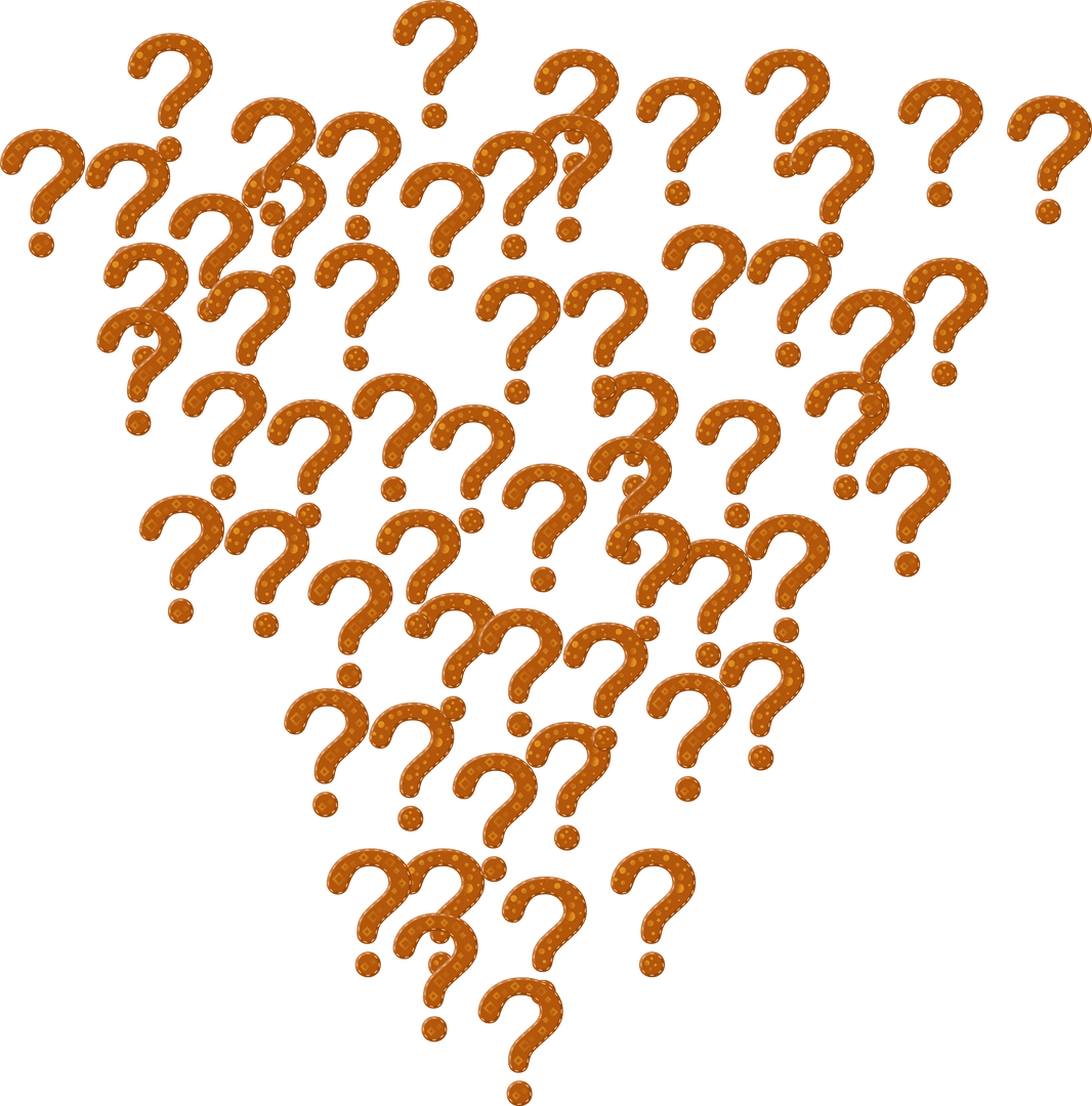 Transparent Cluster of Textured Question Mark Symbols