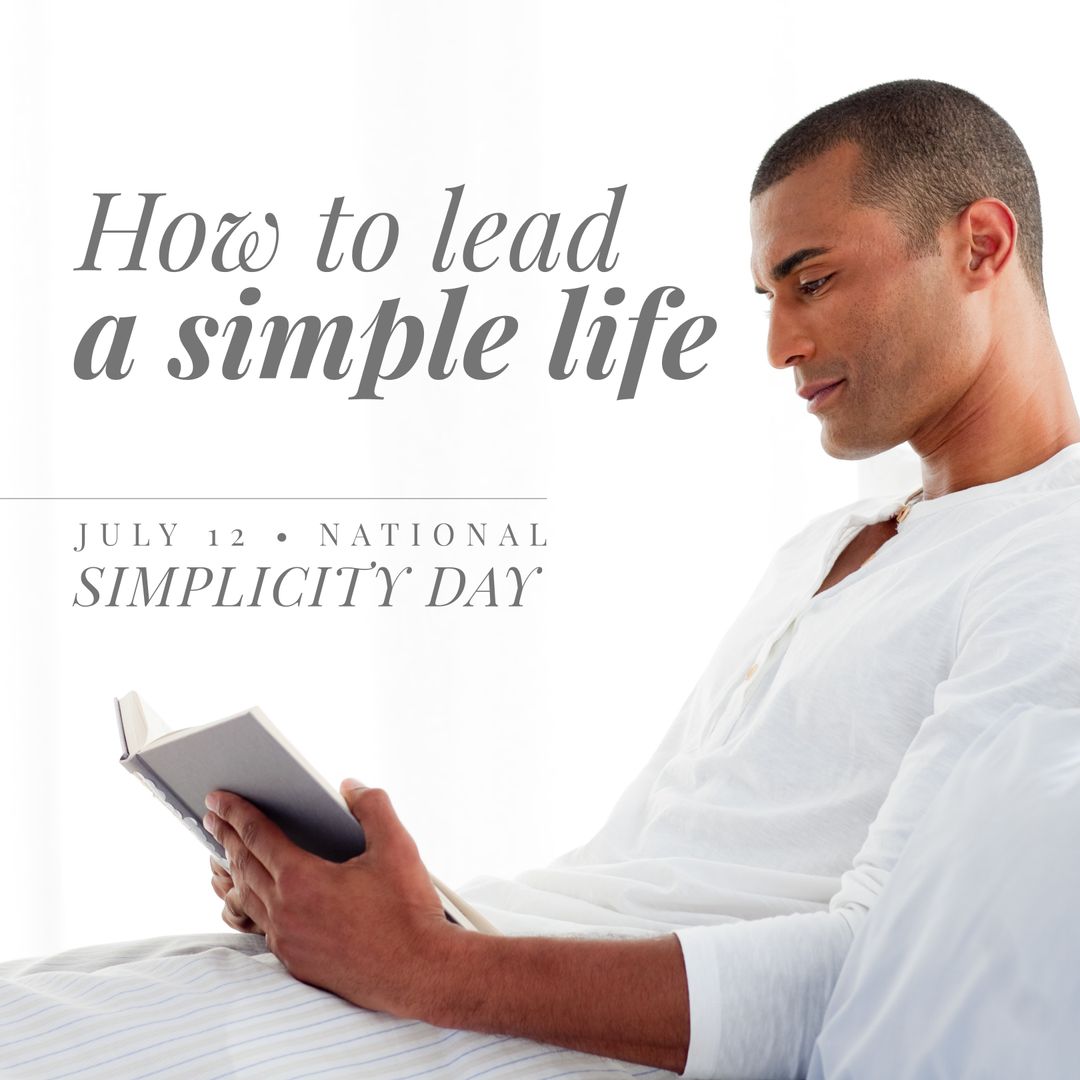 Man Reading Book Celebrating National Simplicity Day Concept