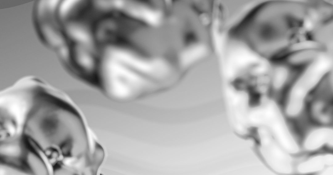 Abstract Metallic Forms on Wavy Neutral Background