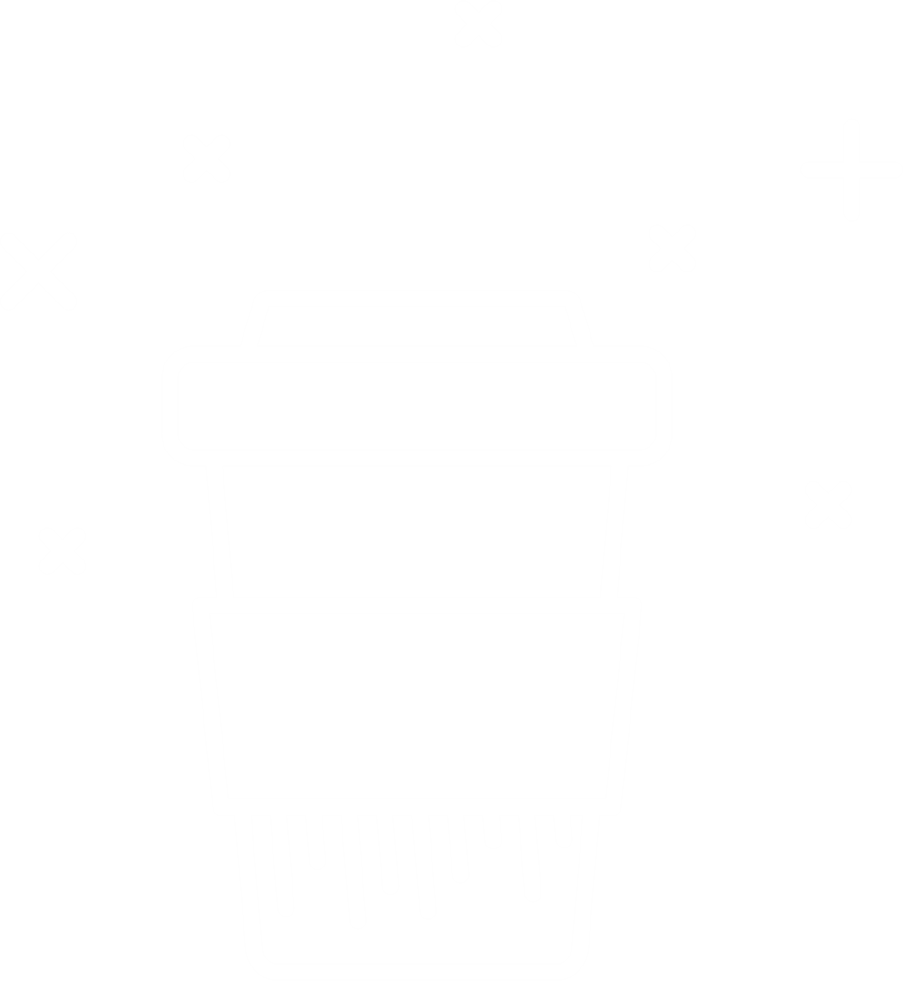 Transparent Coffee Outline with Decorative Elements