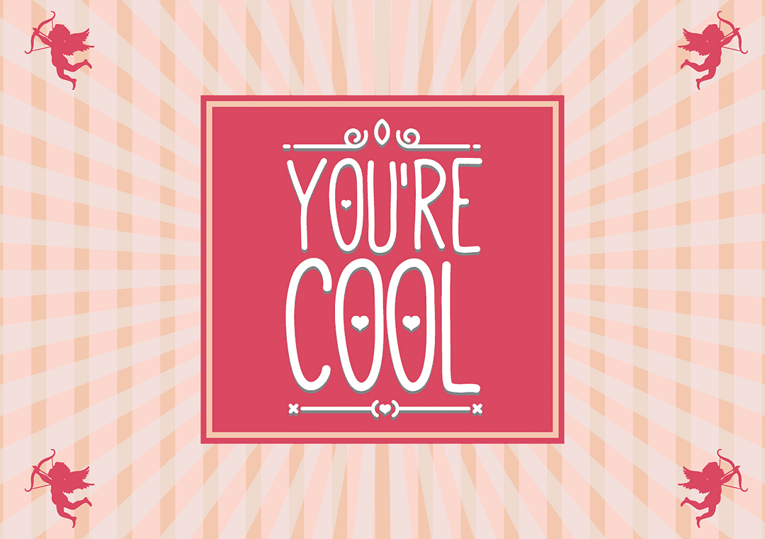 Transparent Romance Text Art You’re Cool in Modern Style