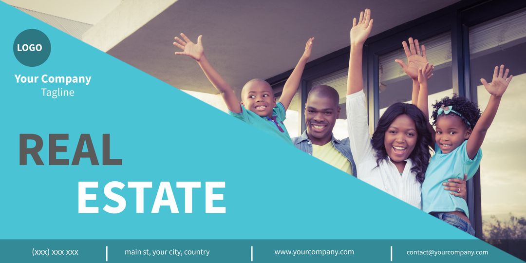 Happy family promoting joyful residential living