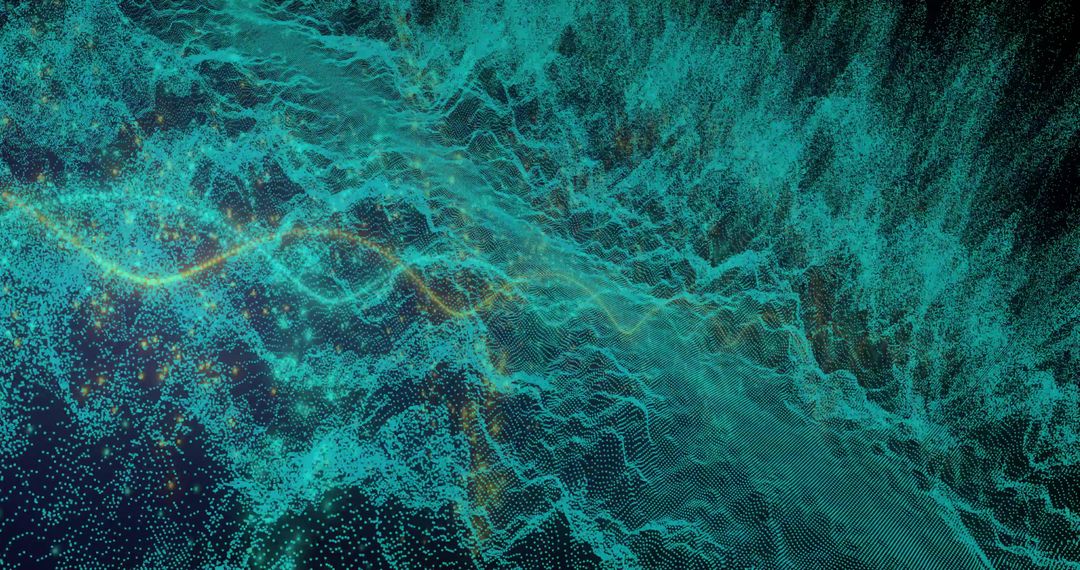 Futuristic 3D Point Cloud Wave in Digital Space