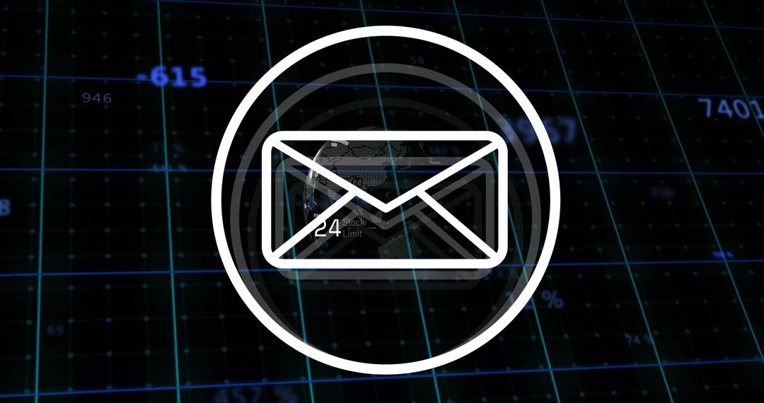 Digital Mail Communication Interface Icon on Data Screen