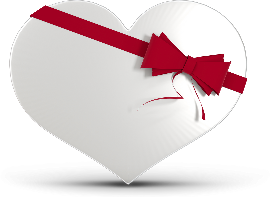 Transparent White Heart Gift Box with Red Ribbon for Romantic Occasions - Download Free Stock Images Pikwizard.com