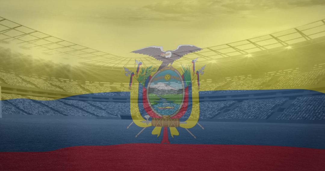 Ecuador Flag Blended Over Soccer Stadium - Free Images, Stock Photos and Pictures on Pikwizard.com