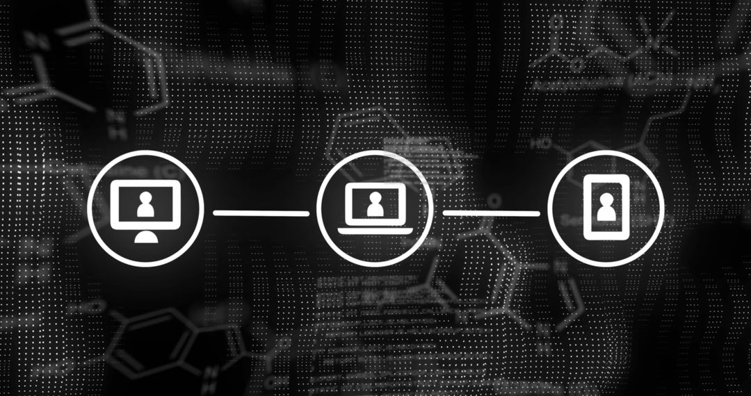 Abstract Technology Network Connections on Dark Digital Background