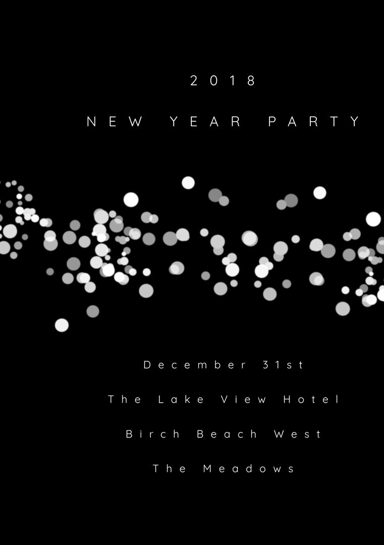 New Year Party Invitation with Sparkling Lights 2018