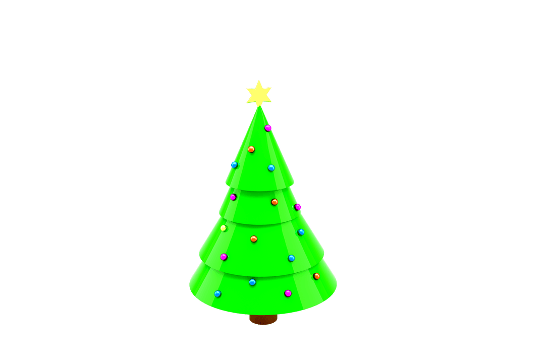 Vibrant Vector Christmas Tree on Transparent Background