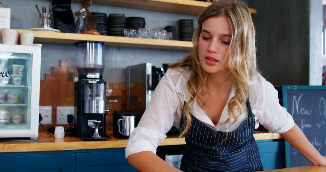 Young Female Barista Working in a Coffee Shop - Free Images, Stock Photos and Pictures on Pikwizard.com