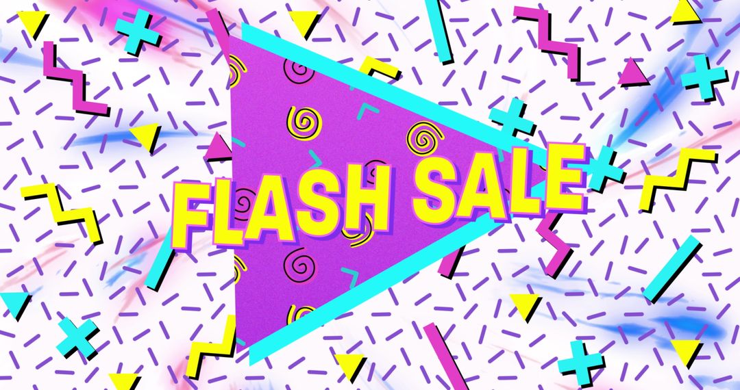 Flash Sale Banner with Vibrant Geometric Background