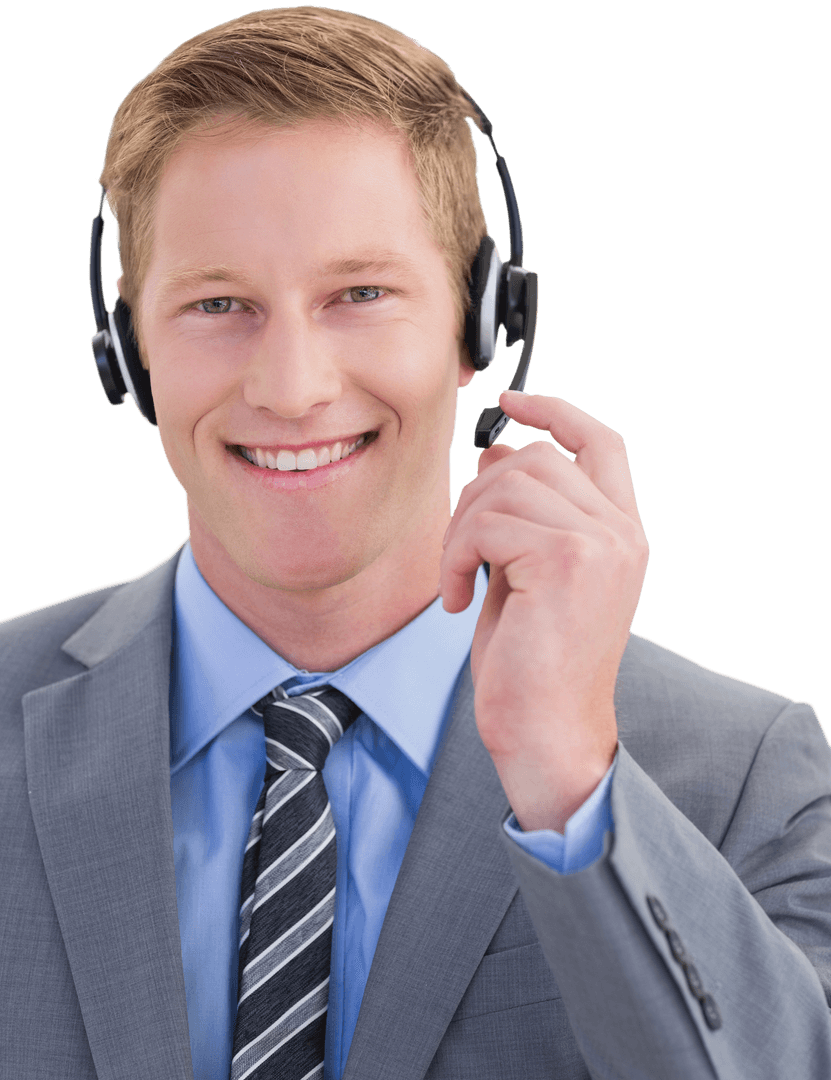 Smiling Transparent Call Center Agent in Headset - Download Free Stock Images Pikwizard.com