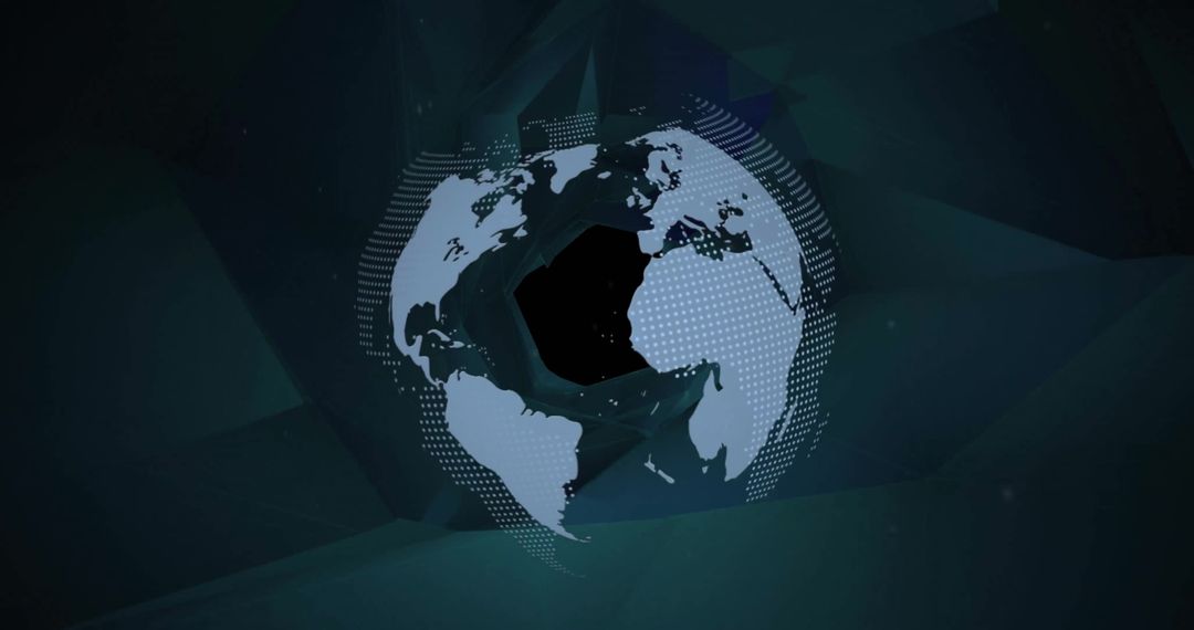 Spinning Globe in Digital Tunnel Symbolizing Global Technology