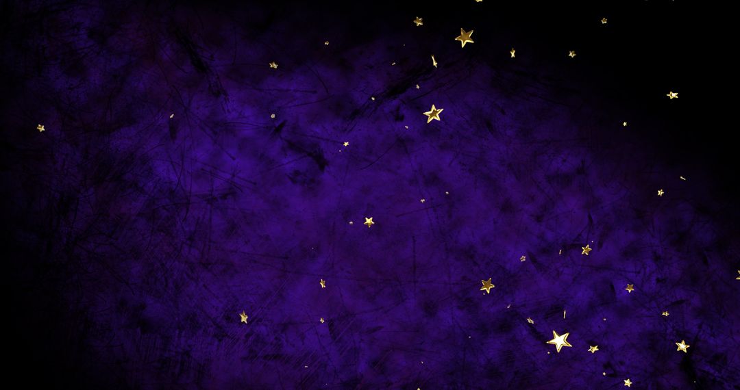 Stars Against Deep Blue Background Twinkling in Dark Sky