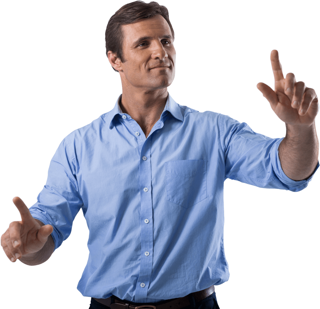 Businessman Using Transparent Virtual Reality Interface - Download Free Stock Images Pikwizard.com