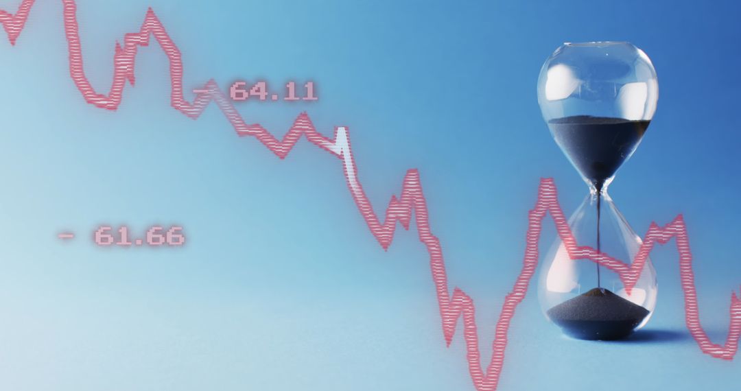 Hourglass Overlaid with Financial Data Illustration