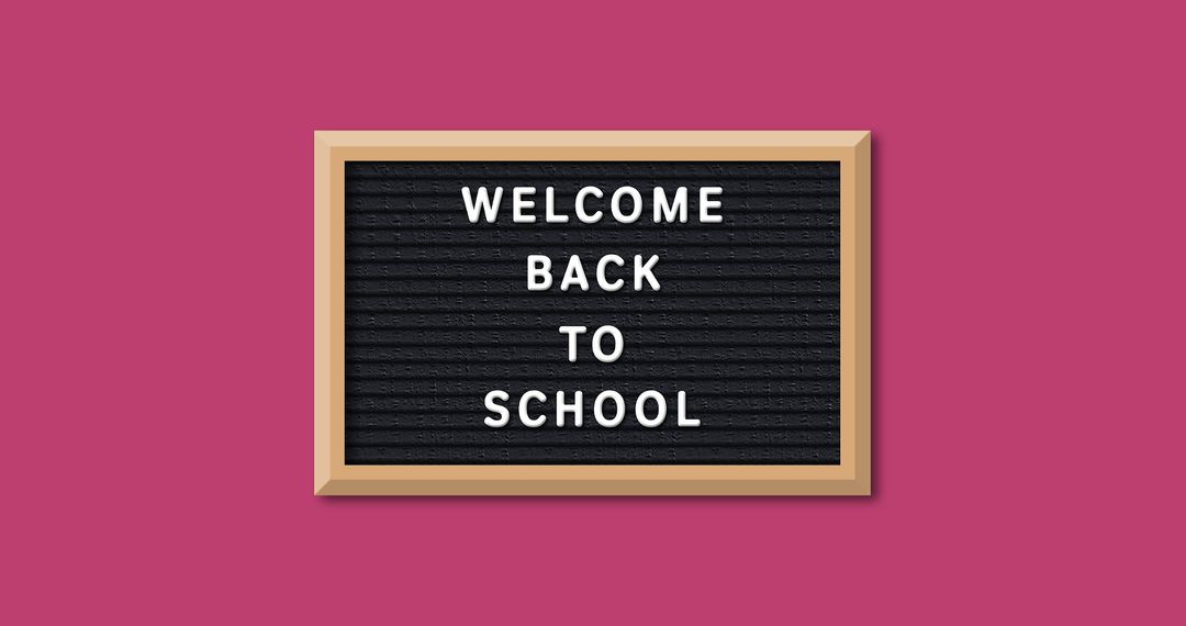 Welcome Back To School Message on Black Letter Board with Wooden Frame - Free Images, Stock Photos and Pictures on Pikwizard.com