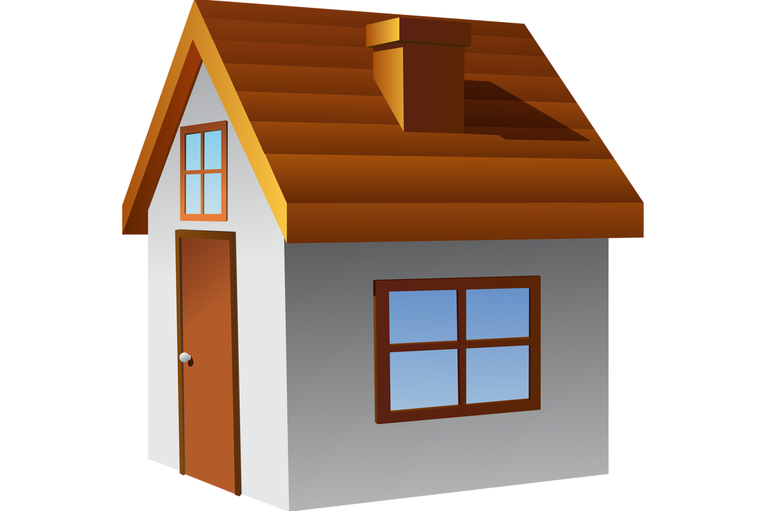 Transparent PNG Illustration of House with Brown Roof and Door - Download Free Stock Images Pikwizard.com