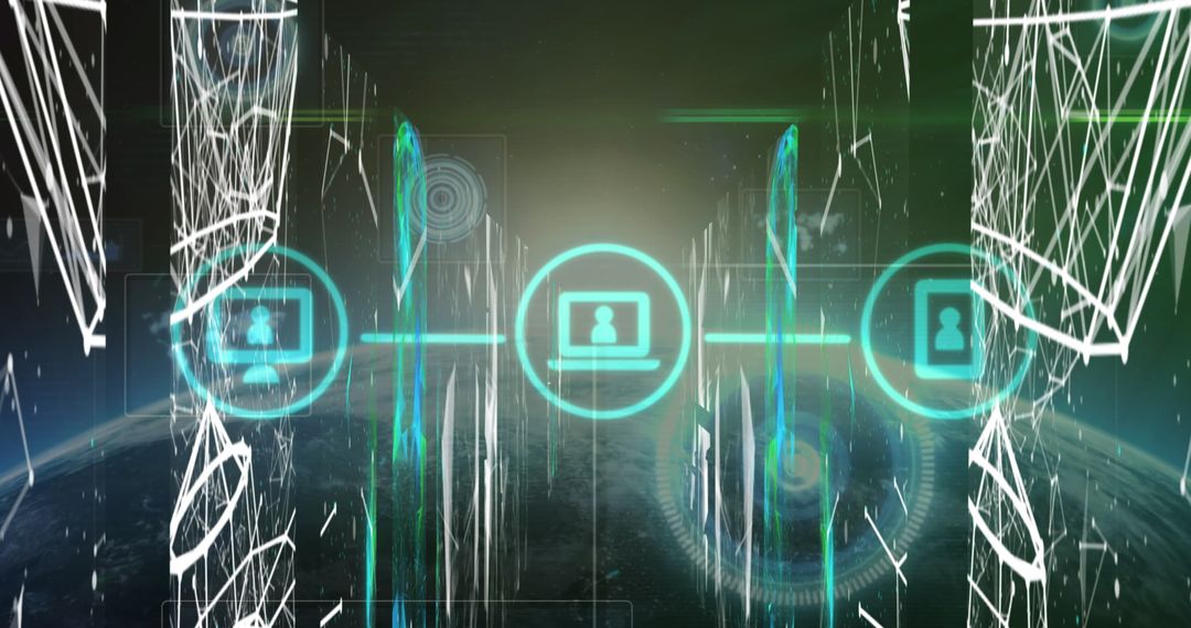 Digital Networking with Abstract Icons and Data