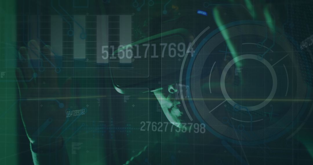 Futuristic it engineer using vr in data-driven environment
