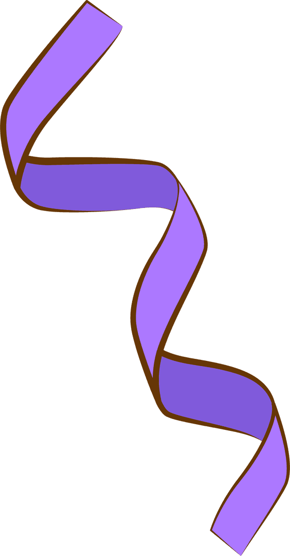 3D Purple Ribbon Twisting on Transparent Background