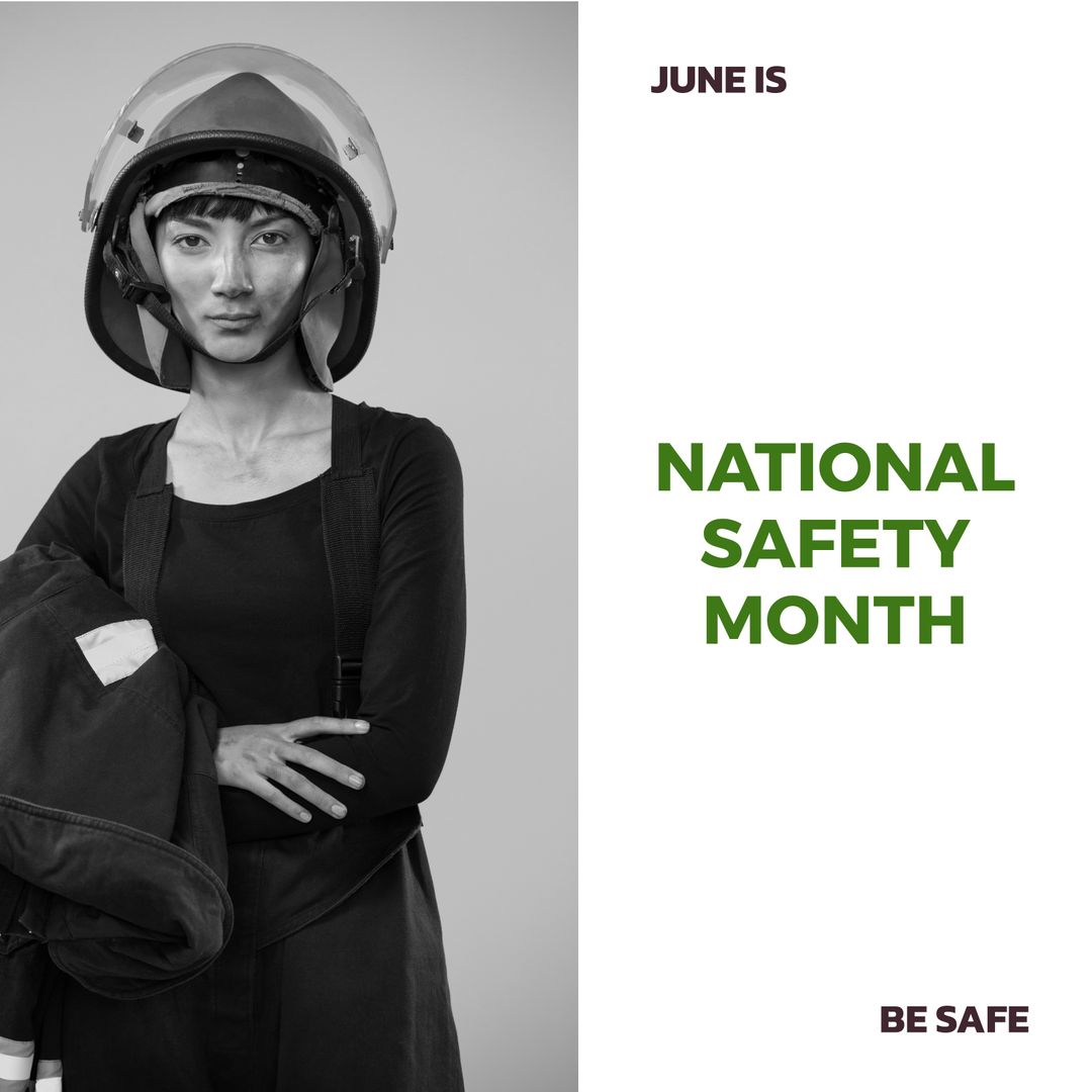 National Safety Month Awareness with Female Worker in Safety Gear - Download Free Stock Templates Pikwizard.com