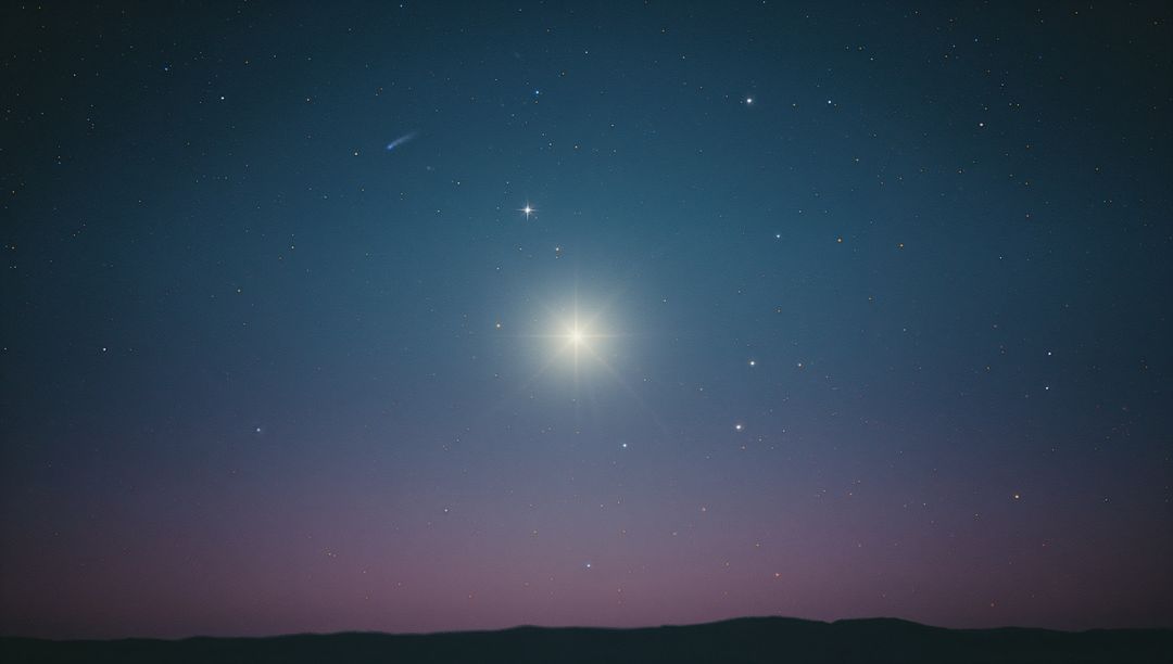 Bright Celestial Skies and Distant Comet