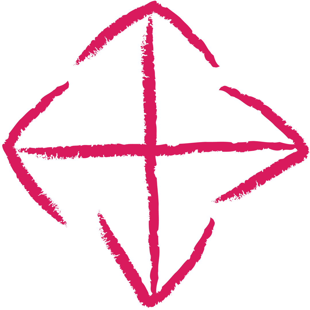 Red Cross with Arrows Symbol on Transparent Background