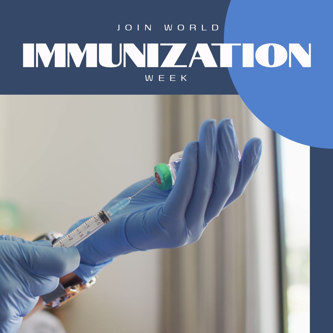 Healthcare Professional Preparing Vaccine During Immunization Week