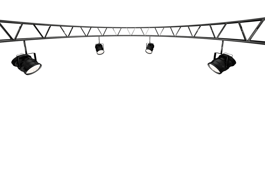 Transparent Stage Light Set on Truss Lighting