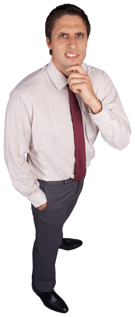 Transparent Thinking Businessman Pondering a Solution