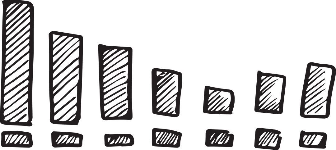 Sketch style exclamation marks on transparent background