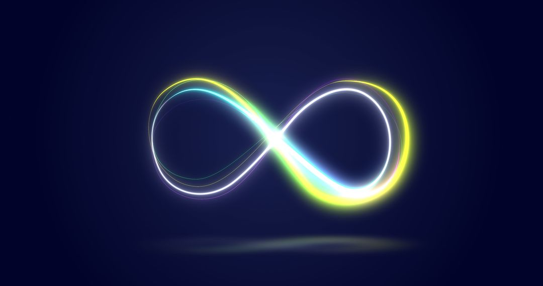 Glowing Infinity Symbol on Dark Abstract Background
