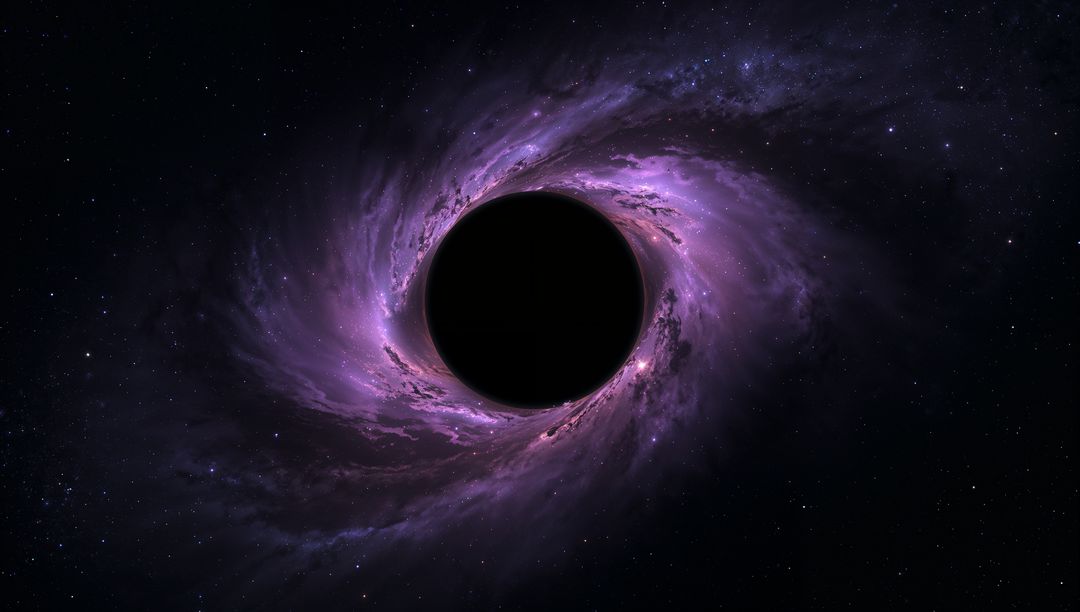 Mysterious Black Hole with Purple Accretion Disk in Deep Space