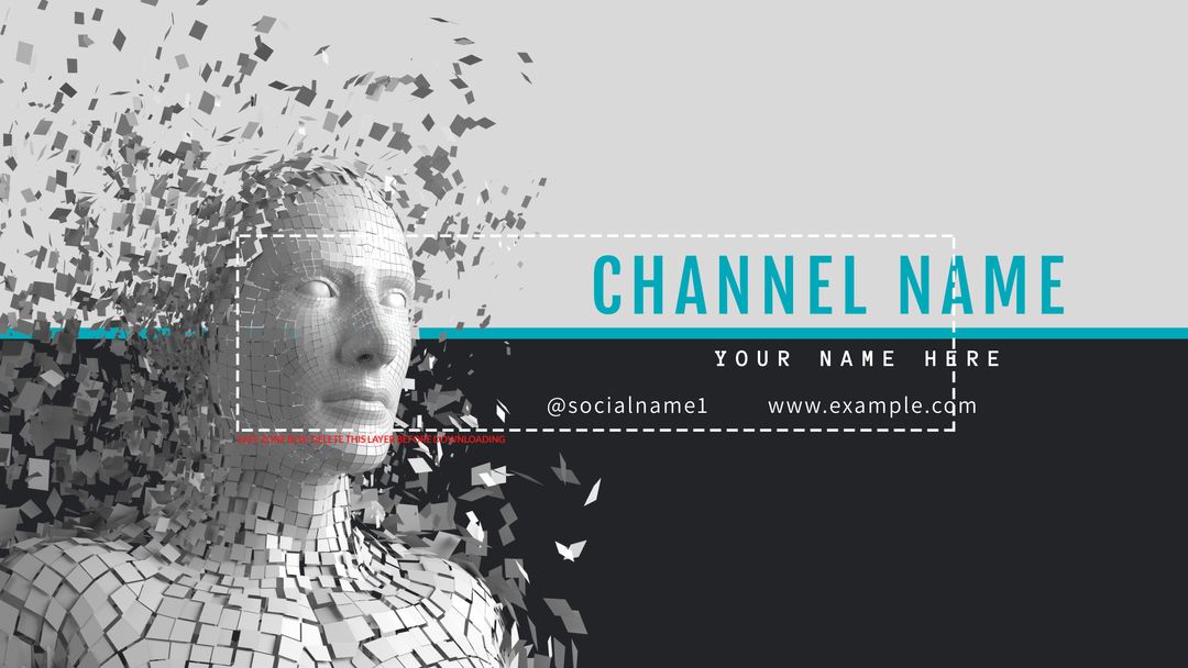 Futuristic 3D Human Head Disintegration and Identity Transformation