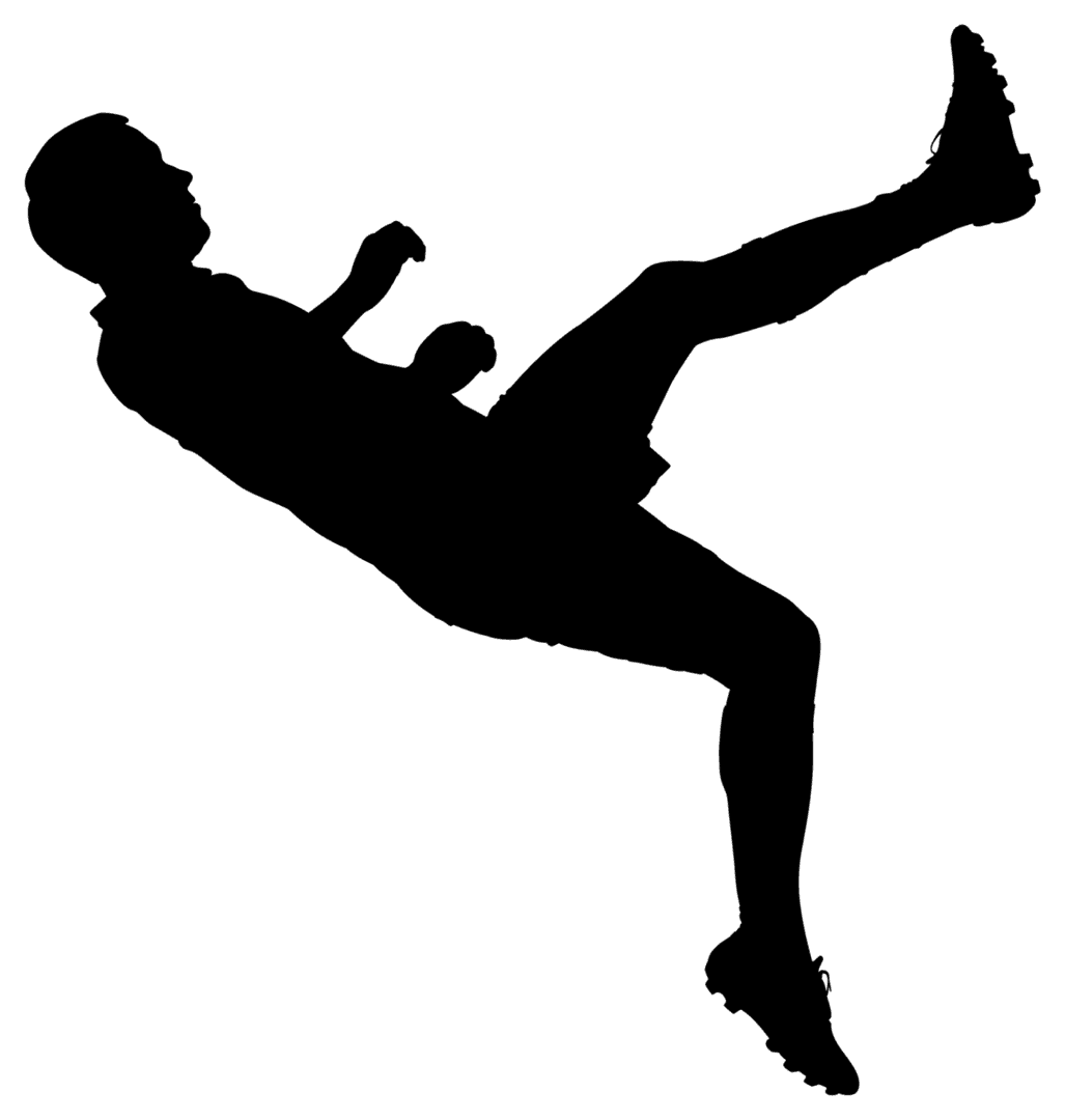 Transparent Football Player Silhouette Kicking