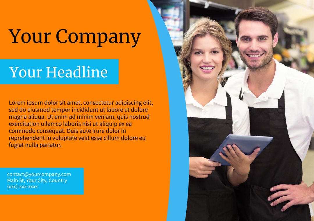 Professional Team in Retail Environment Holding Tablet for Business Support