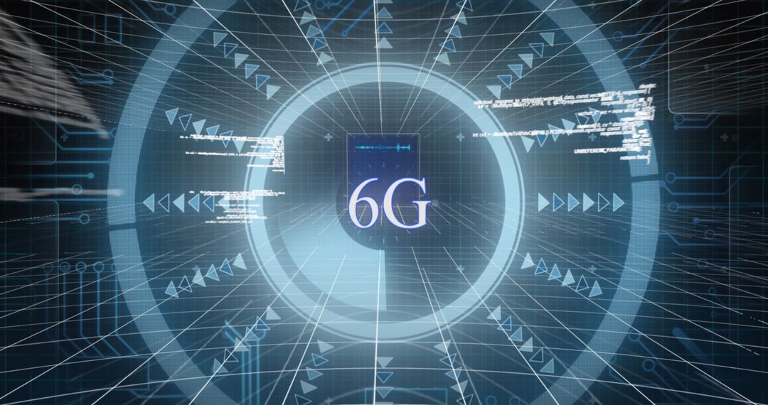 6G Technology Digital Interface with Glowing Effects