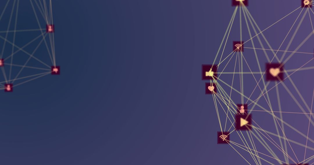 Digital Connections and Networking on Blue Background