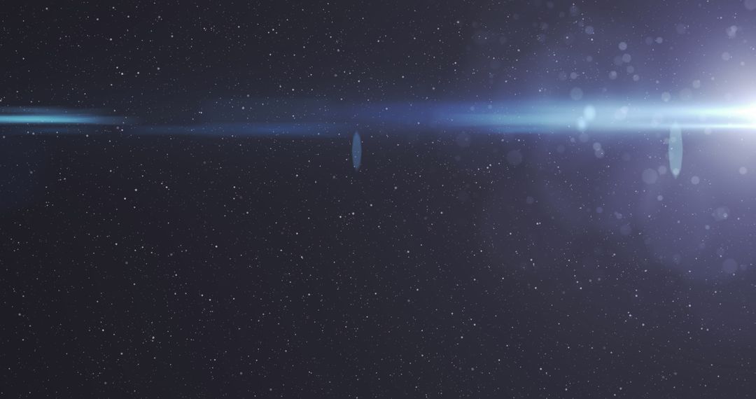 Mystical Starry Sky with Radiant Lens Flare Effect