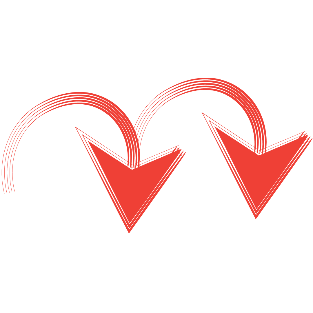 Red Vector Arrows Illustration on Transparent Background for Directions