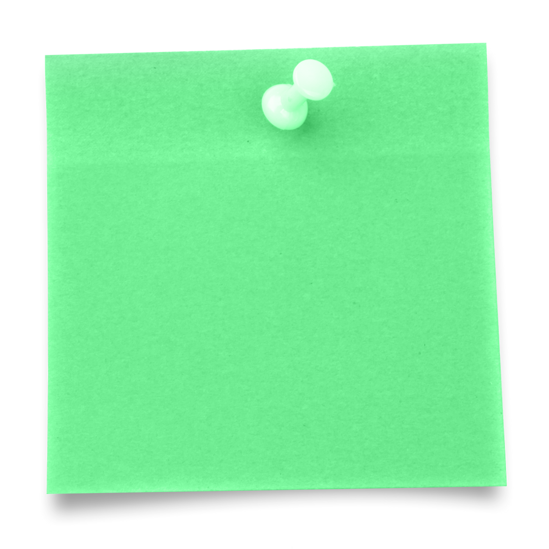 Green Transparent Sticky Note with Thumbtack Isolated - Download Free Stock Images Pikwizard.com