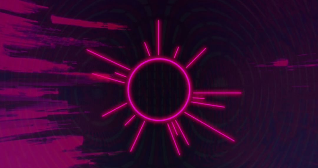 Futuristic Neon Sunburst with Dynamic Glowing Effects