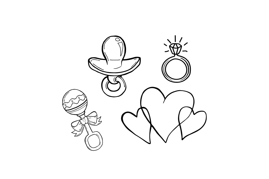 Transparent Family Icons on Clear Background