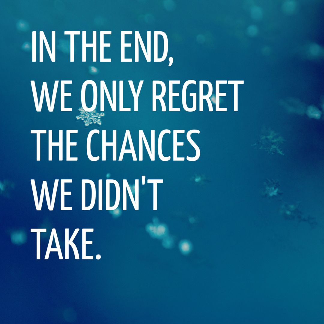 Motivational Quote About Taking Chances on Blue Background - Download Free Stock Templates Pikwizard.com