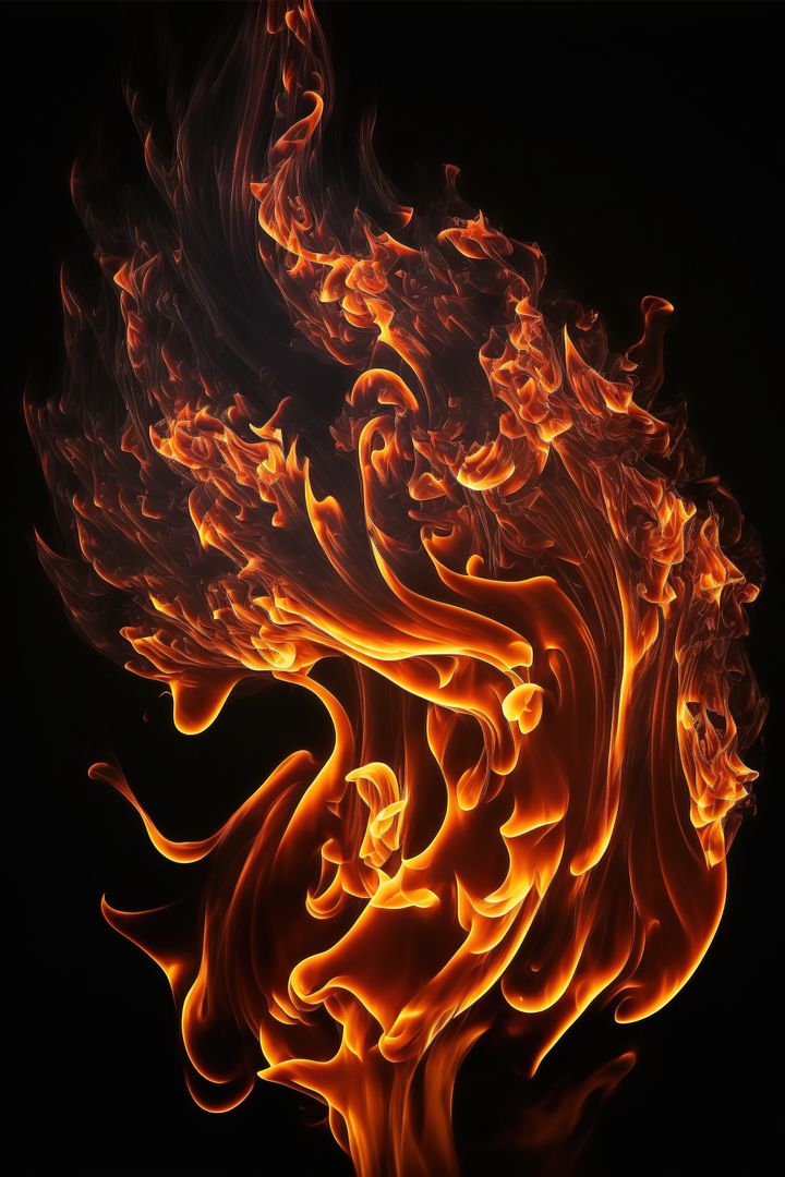 Image of fire orange flames on black background, created using generative ai technology - Free Images, Stock Photos and Pictures on Pikwizard.com