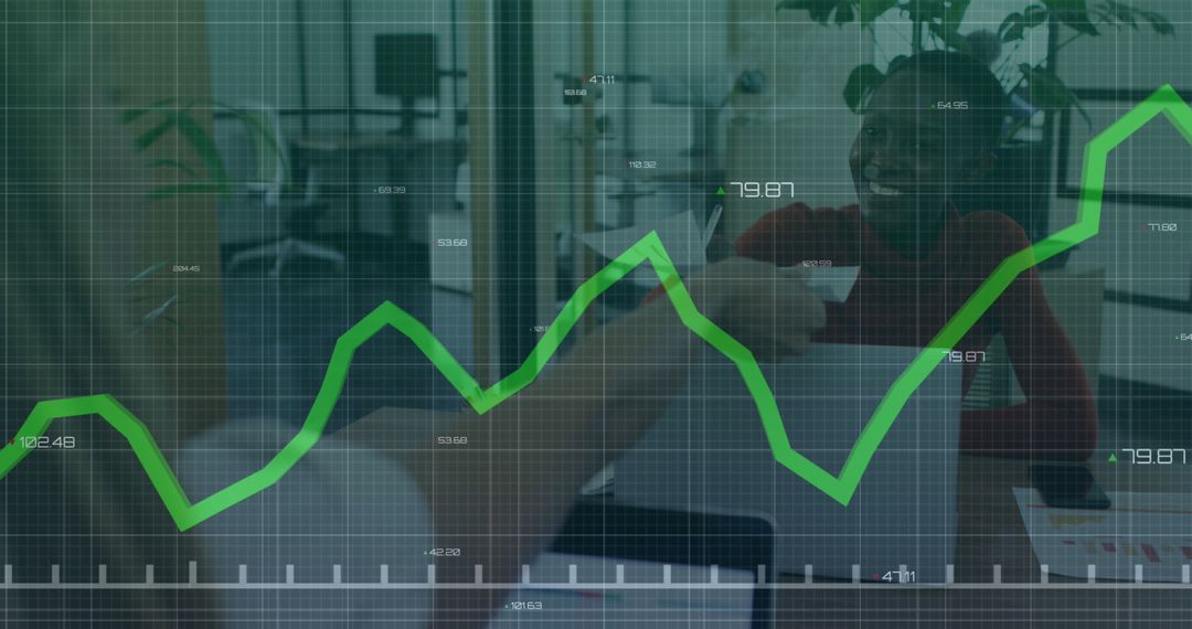 Rising Financial Graph Over Business Meeting in Modern Office - Free Images, Stock Photos and Pictures on Pikwizard.com